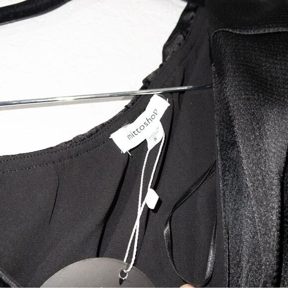 NWT Mittoshop Black One Shoulder Satin Romper Size Small - Picture 6 of 12